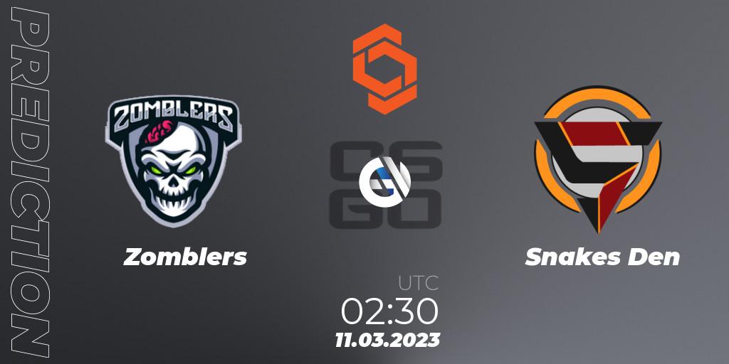 Pronóstico Zomblers - Snakes Den. 11.03.2023 at 02:30, Counter-Strike (CS2), CCT North America Series #4