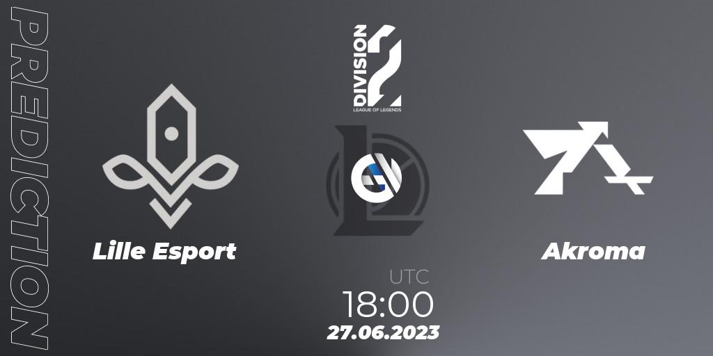 Pronóstico Lille Esport - Akroma. 27.06.2023 at 18:00, LoL, LFL Division 2 Summer 2023 - Group Stage