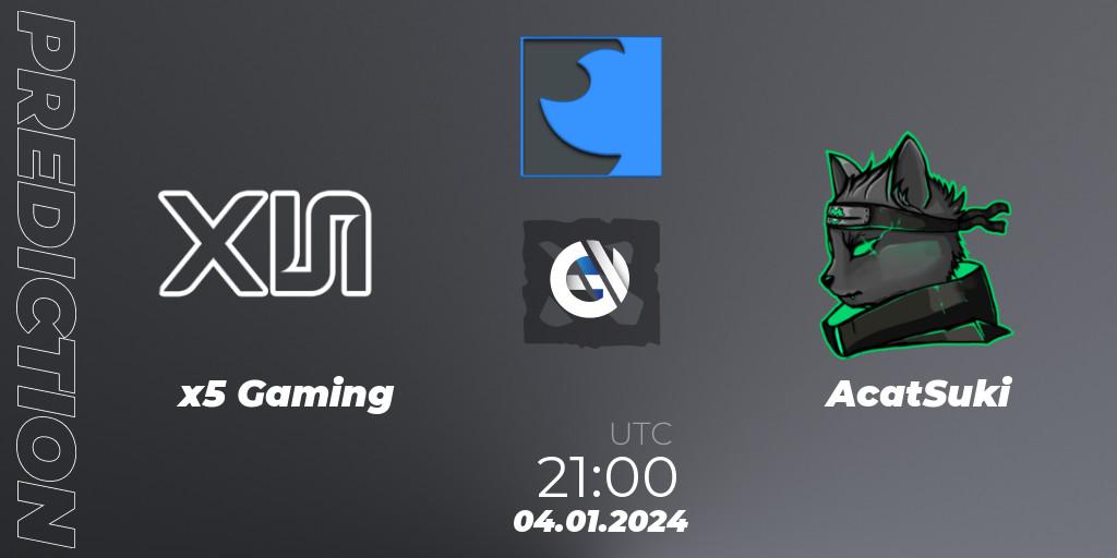 Pronóstico x5 Gaming - AcatSuki. 10.01.2024 at 00:00, Dota 2, FastInvitational DotaPRO Season 2