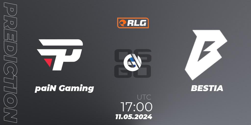 Pronóstico paiN Gaming - BESTIA. 11.05.2024 at 17:00, Counter-Strike (CS2), RES Latin American Series #4