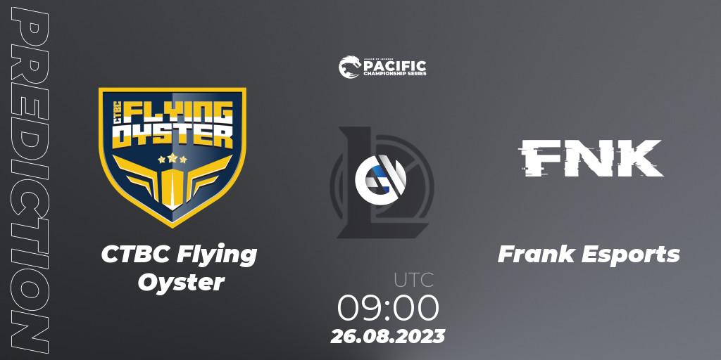 Pronóstico CTBC Flying Oyster - Frank Esports. 26.08.2023 at 09:00, LoL, PACIFIC Championship series Playoffs