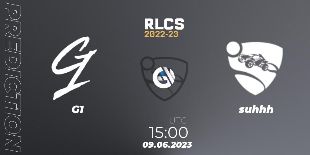 Pronóstico G1 - suhhh. 09.06.2023 at 15:00, Rocket League, RLCS 2022-23 - Spring: Europe Regional 3 - Spring Invitational