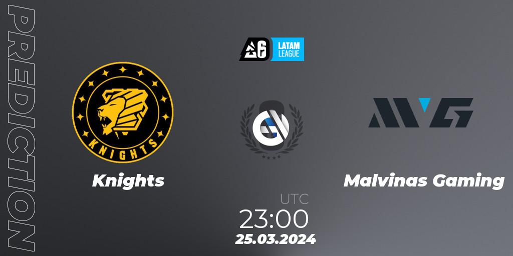 Pronóstico Knights - Malvinas Gaming. 25.03.2024 at 23:00, Rainbow Six, LATAM League 2024 - Stage 1: LATAM South