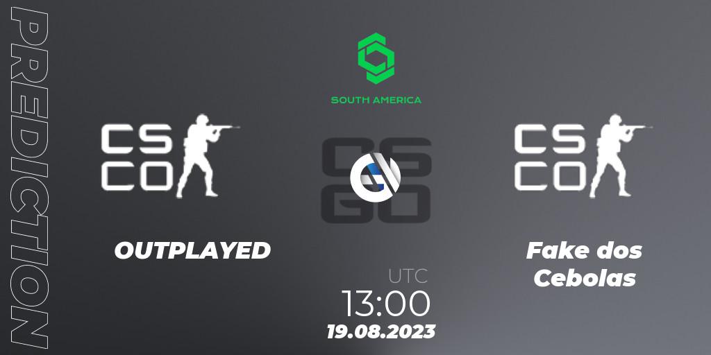 Pronóstico OUTPLAYED - Fake dos Cebolas. 19.08.2023 at 13:00, Counter-Strike (CS2), CCT South America Series #10: Closed Qualifier