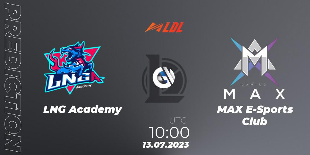 Pronóstico LNG Academy - MAX E-Sports Club. 13.07.2023 at 10:00, LoL, LDL 2023 - Regular Season - Stage 3