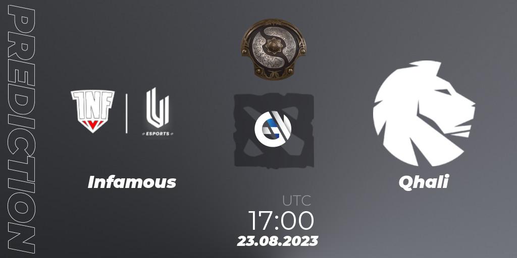 Pronóstico Infamous - Qhali. 23.08.2023 at 17:05, Dota 2, The International 2023 - South America Qualifier