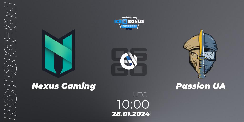 Pronóstico Nexus Gaming - Passion UA. 28.01.24, CS2 (CS:GO), IceBonus Series #1