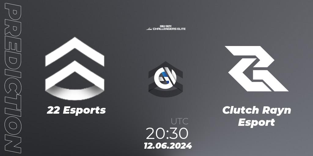 Pronóstico 22 Esports - Clutch Rayn Esport. 12.06.2024 at 20:30, Call of Duty, Call of Duty Challengers 2024 - Elite 3: EU