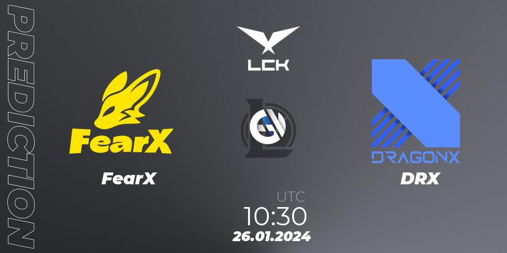 Pronóstico FearX - DRX. 26.01.24, LoL, LCK Spring 2024 - Group Stage