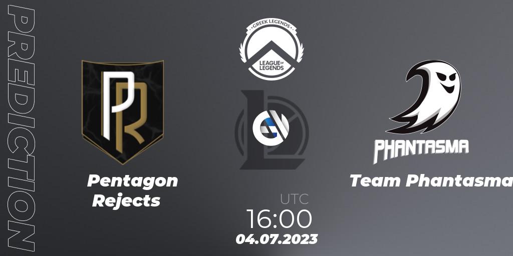 Pronóstico Pentagon Rejects - Team Phantasma. 04.07.2023 at 16:00, LoL, Greek Legends League Summer 2023