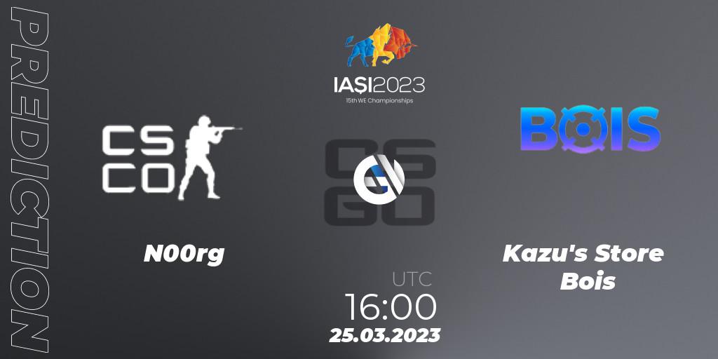 Pronóstico N00rg - Kazu's Store Bois. 25.03.23, CS2 (CS:GO), IESF World Esports Championship 2023: Spanish Qualifier