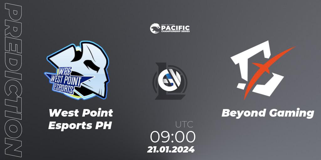 Pronóstico West Point Esports PH - Beyond Gaming. 21.01.2024 at 09:00, LoL, PCS Spring 2024
