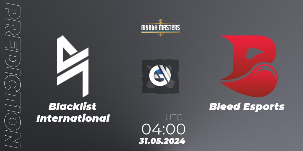 Pronóstico Blacklist International - Bleed Esports. 31.05.2024 at 04:20, Dota 2, Riyadh Masters 2024: Southeast Asia Closed Qualifier