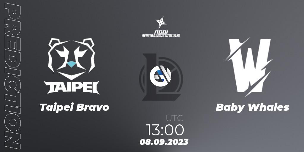 Pronóstico Taipei Bravo - Baby Whales. 08.09.2023 at 13:00, LoL, Asia Star Challengers Invitational 2023