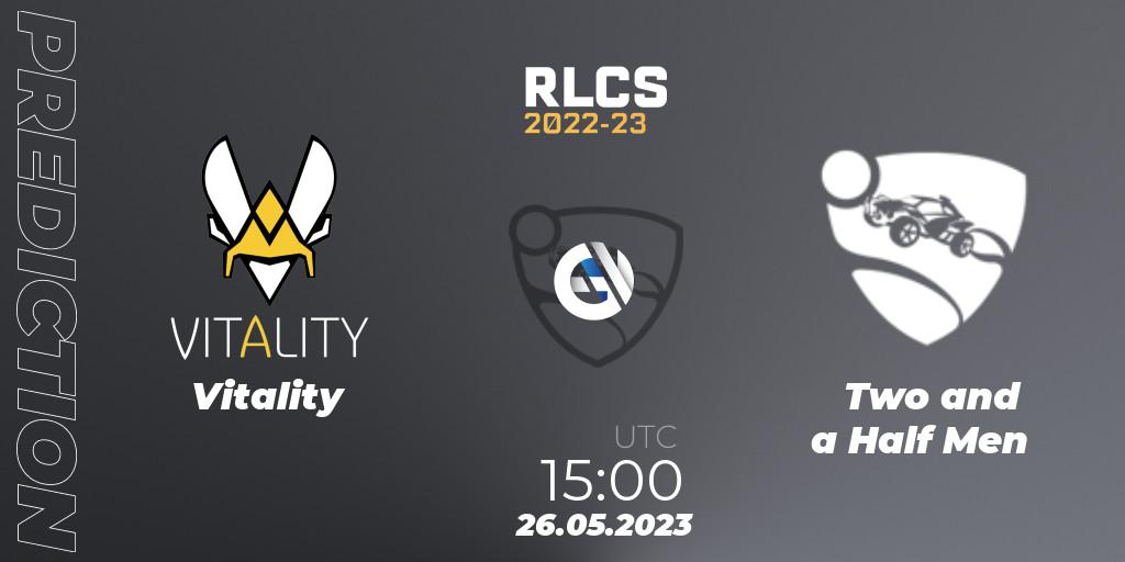 Pronóstico Vitality - Two and a Half Men. 26.05.2023 at 15:00, Rocket League, RLCS 2022-23 - Spring: Europe Regional 2 - Spring Cup