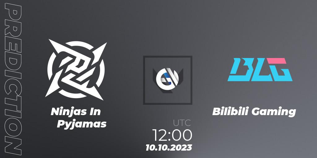 Pronóstico Ninjas In Pyjamas - Bilibili Gaming. 10.10.2023 at 12:00, VALORANT, VALORANT China Evolution Series Act 2: Selection - Play-In