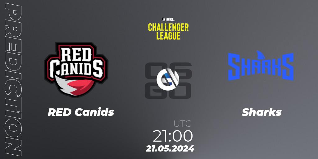 Pronóstico RED Canids - Sharks. 21.05.2024 at 21:00, Counter-Strike (CS2), ESL Challenger League Season 47: South America