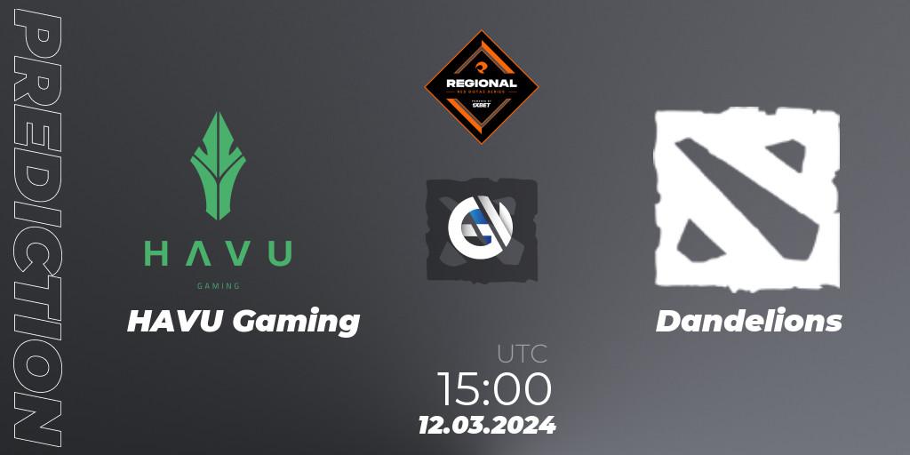 Pronóstico HAVU Gaming - Dandelions. 12.03.2024 at 15:00, Dota 2, RES Regional Series: EU #1