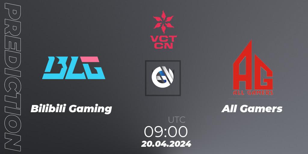 Pronóstico Bilibili Gaming - All Gamers. 20.04.24, VALORANT, VALORANT Champions Tour China 2024: Stage 1 - Group Stage