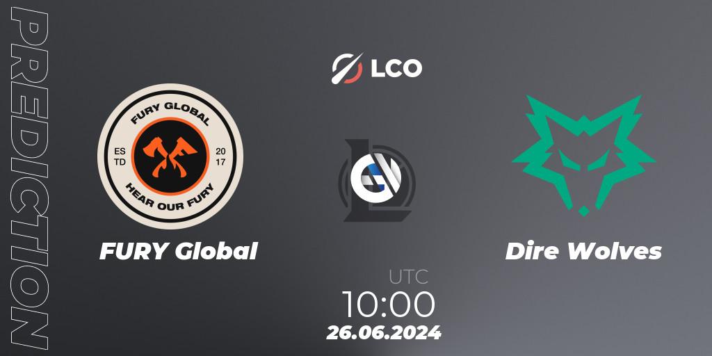 Pronóstico FURY Global - Dire Wolves. 26.06.2024 at 10:00, LoL, LCO Split 2 2024 - Group Stage