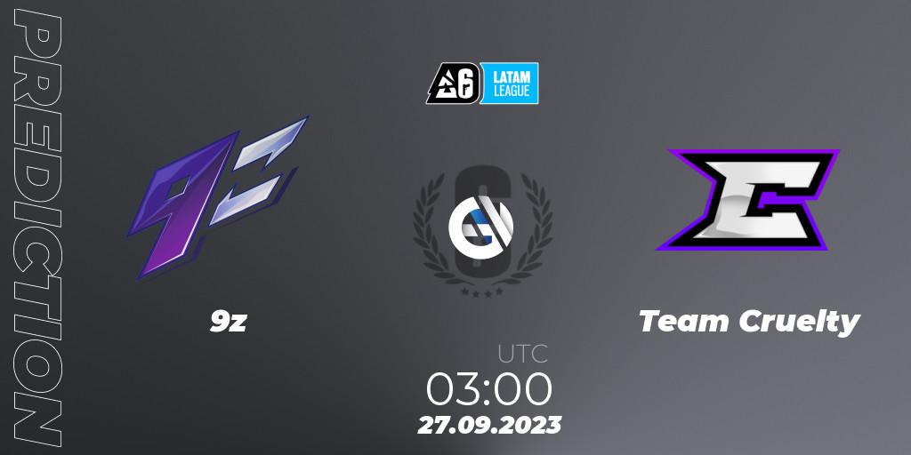 Pronóstico 9z - Team Cruelty. 26.09.2023 at 23:00, Rainbow Six, LATAM League 2023 - Stage 2