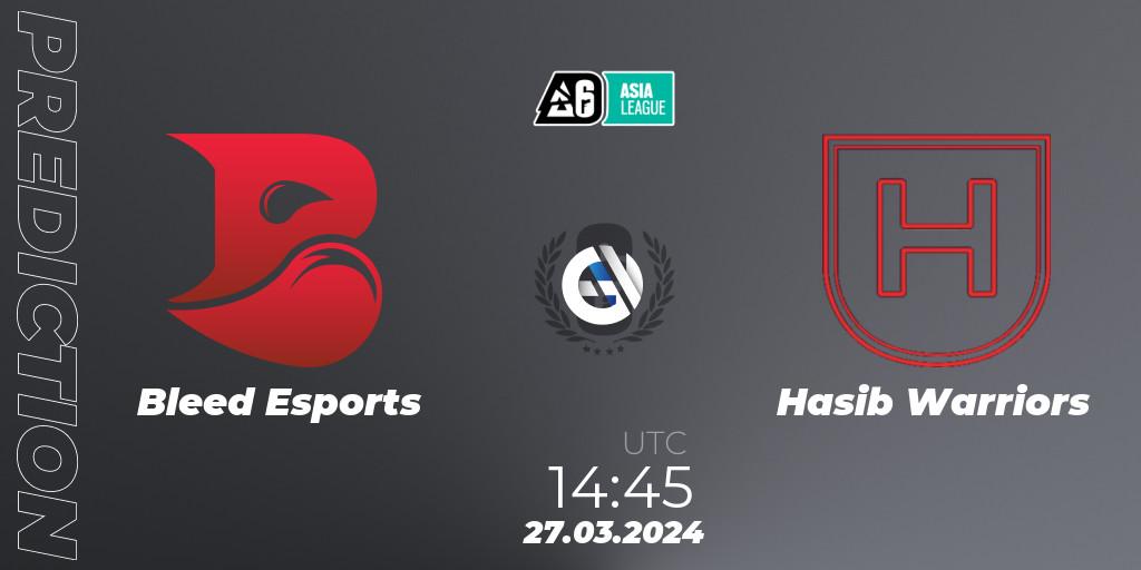 Pronóstico Bleed Esports - Hasib Warriors. 27.03.2024 at 14:45, Rainbow Six, Asia League 2024 - Stage 1