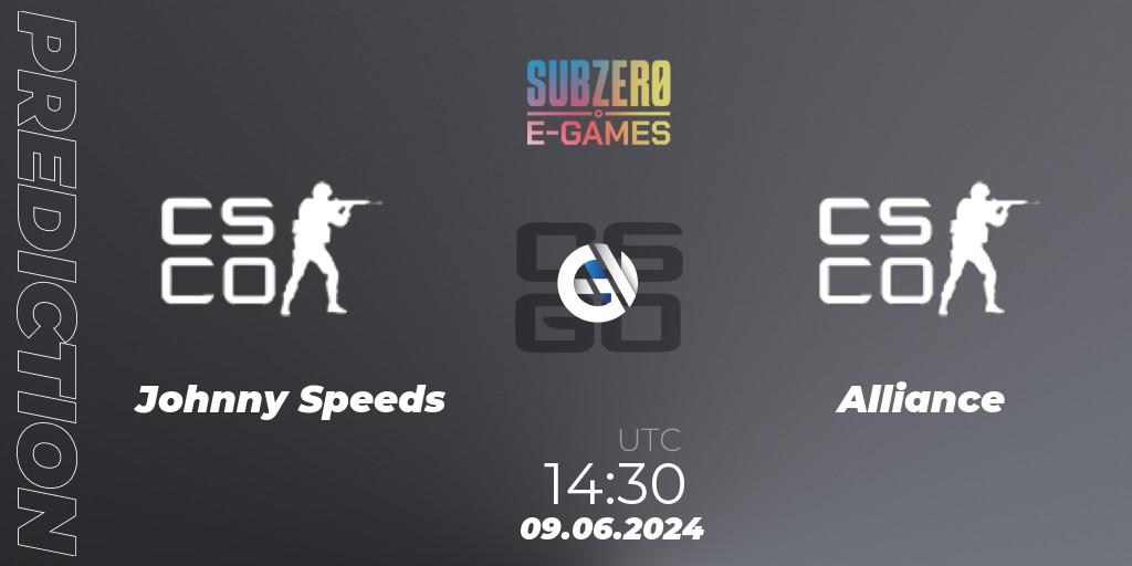 Pronóstico Johnny Speeds - Alliance. 09.06.2024 at 15:00, Counter-Strike (CS2), SubZero E-Games 2024