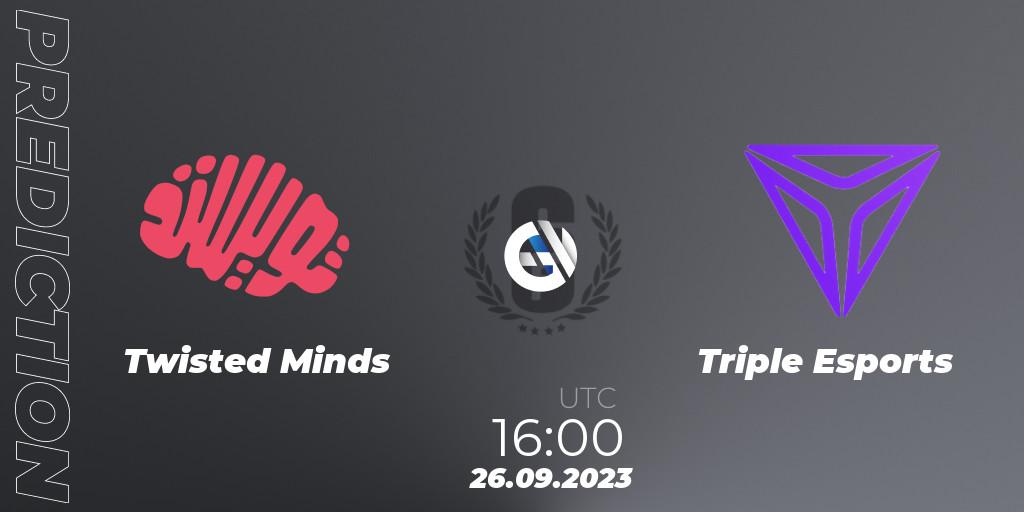 Pronóstico Twisted Minds - Triple Esports. 26.09.2023 at 16:00, Rainbow Six, Saudi eLeague 2023 - Stage 2