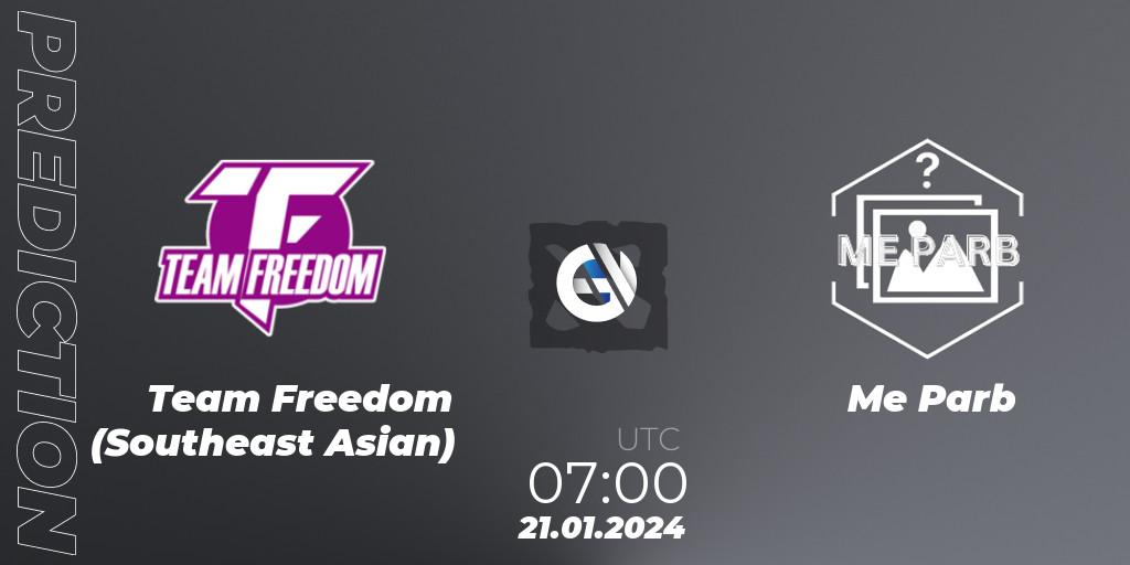 Pronóstico Team Freedom (Southeast Asian) - Me Parb. 21.01.2024 at 07:13, Dota 2, New Year Cup 2024