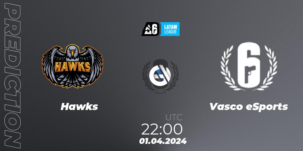 Pronóstico Hawks - Vasco eSports. 01.04.2024 at 22:00, Rainbow Six, LATAM League 2024 - Stage 1: LATAM South