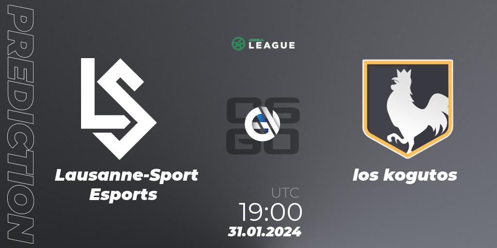 Pronóstico Lausanne-Sport Esports - los kogutos. 01.02.24, CS2 (CS:GO), ESEA Season 48: Advanced Division - Europe