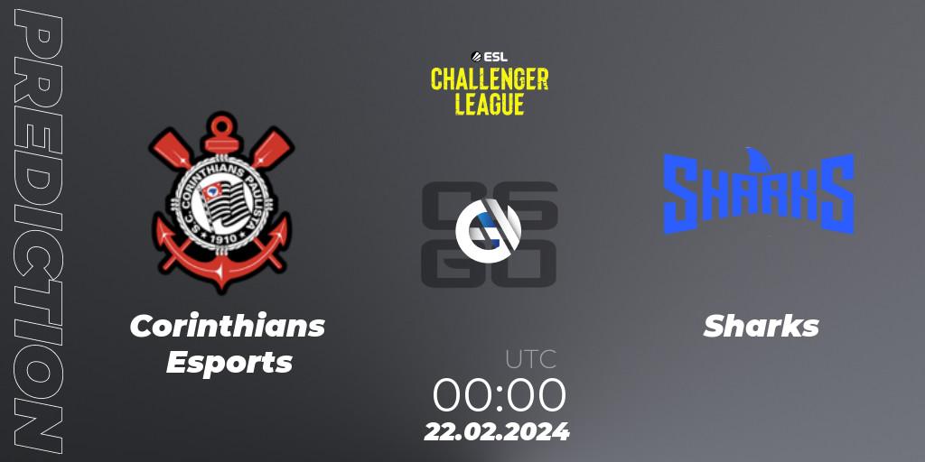 Pronóstico Corinthians Esports - Sharks. 22.02.2024 at 00:00, Counter-Strike (CS2), ESL Challenger League Season 47: South America