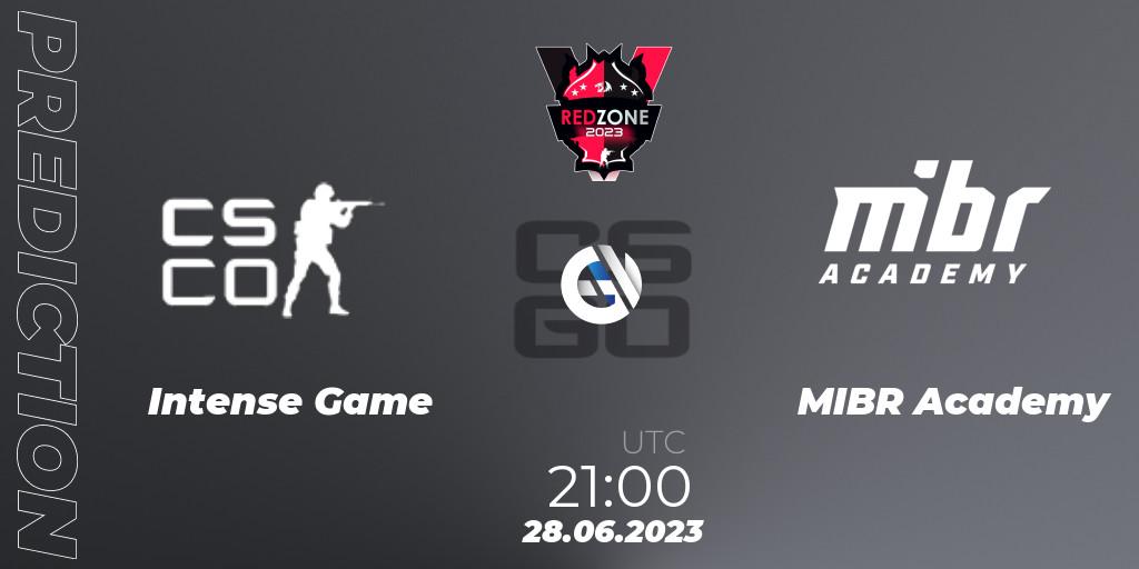 Pronóstico Intense Game - MIBR Academy. 28.06.23, CS2 (CS:GO), RedZone PRO League 2023 Season 4