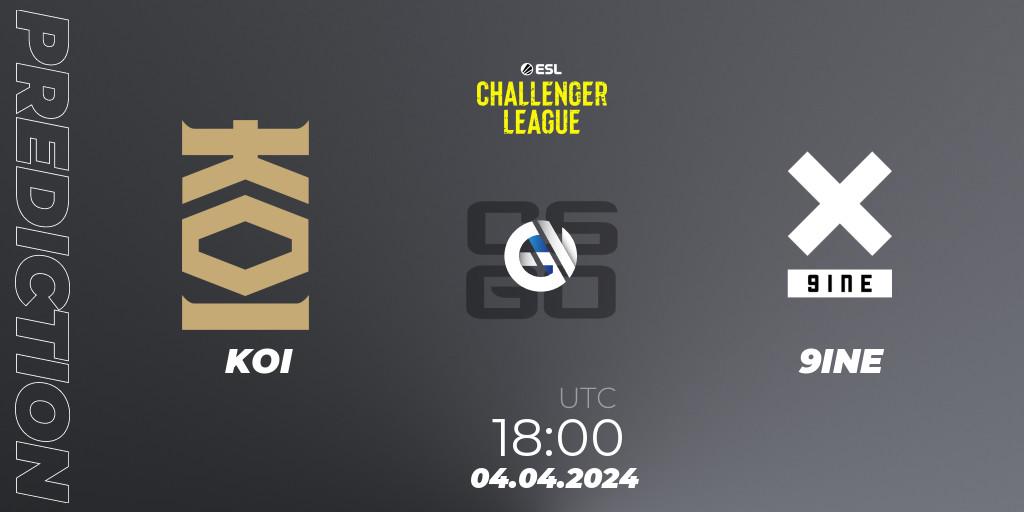 Pronóstico KOI - 9INE. 03.04.24, CS2 (CS:GO), ESL Challenger League Season 47: Europe