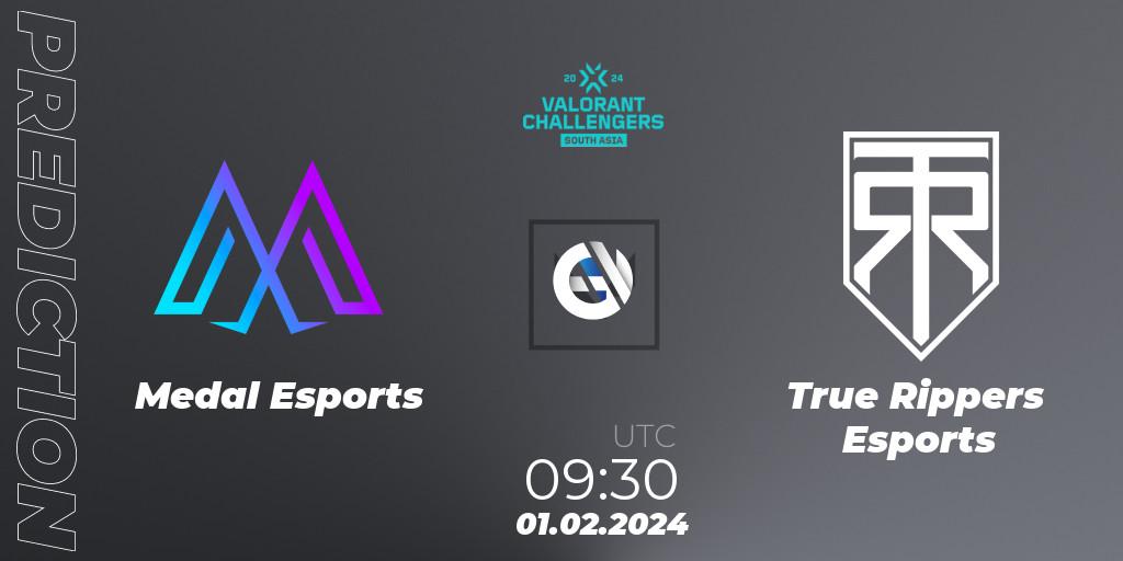 Pronóstico Medal Esports - True Rippers Esports. 01.02.2024 at 09:30, VALORANT, VALORANT Challengers 2024: South Asia Split 1 - Cup 1