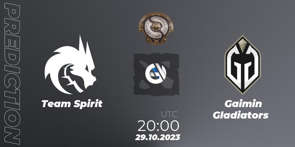 Pronóstico Team Spirit - Gaimin Gladiators. 29.10.23, Dota 2, The International 2023