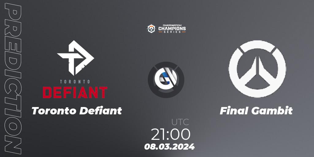 Pronóstico Toronto Defiant - Final Gambit. 08.03.24, Overwatch, Overwatch Champions Series 2024 - North America Stage 1 Group Stage