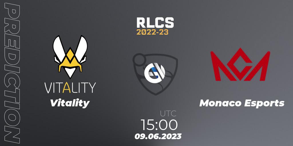 Pronóstico Vitality - Monaco Esports. 09.06.2023 at 15:00, Rocket League, RLCS 2022-23 - Spring: Europe Regional 3 - Spring Invitational