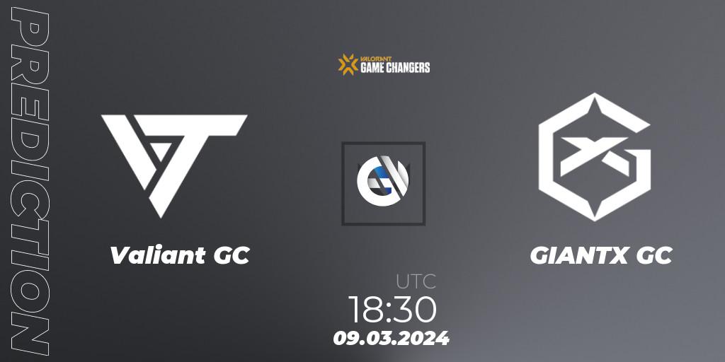 Pronóstico Valiant GC - GIANTX GC. 09.03.2024 at 18:30, VALORANT, VCT 2024: Game Changers EMEA Stage 1