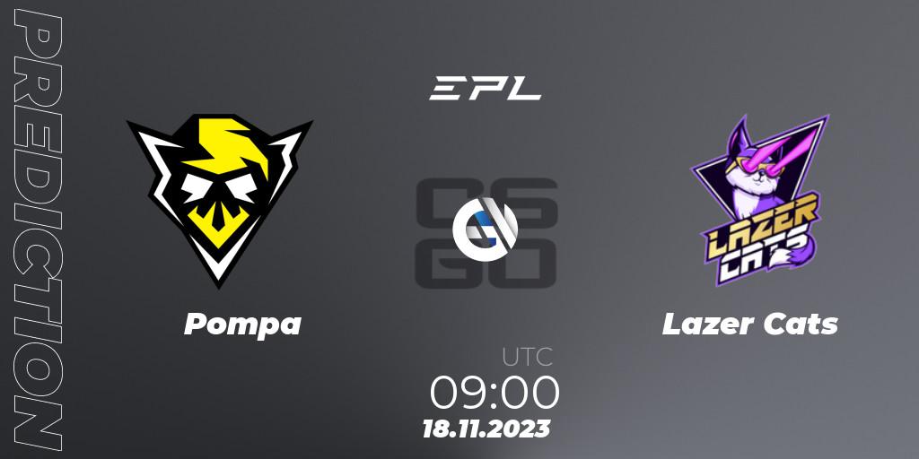 Pronóstico Pompa - Lazer Cats. 18.11.2023 at 09:00, Counter-Strike (CS2), European Pro League Season 12: Division 2