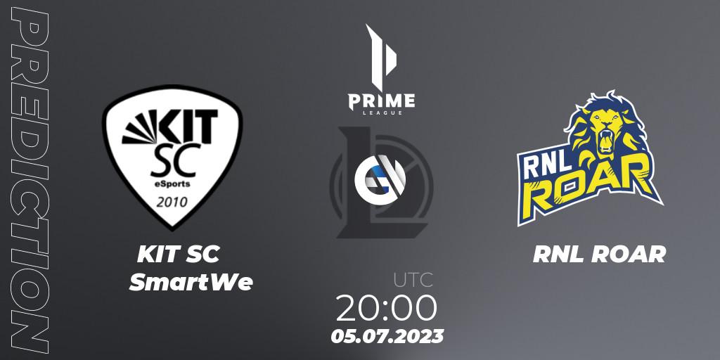 Pronóstico KIT SC SmartWe - RNL ROAR. 05.07.2023 at 20:00, LoL, Prime League 2nd Division Summer 2023