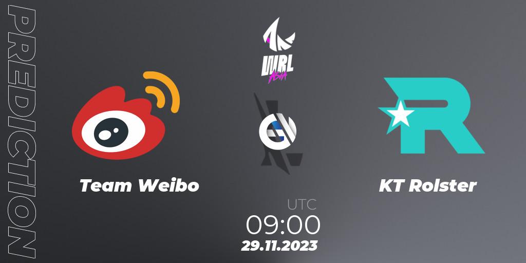 Pronóstico Team Weibo - KT Rolster. 29.11.2023 at 09:00, Wild Rift, WRL Asia 2023 - Season 2 - Regular Season