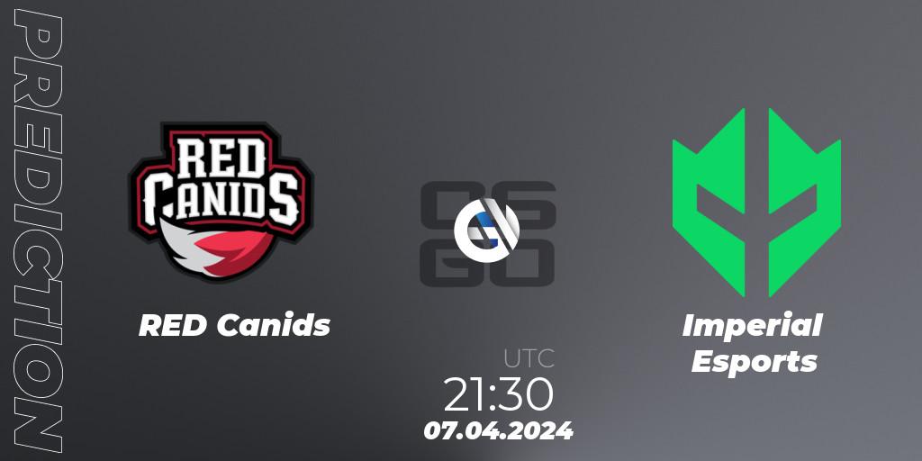 Pronóstico RED Canids - Imperial Esports. 07.04.2024 at 21:30, Counter-Strike (CS2), BetBoom Dacha Belgrade 2024: South American Qualifier