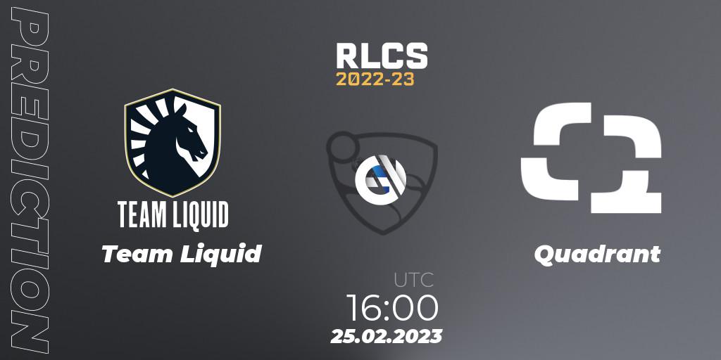 Pronóstico Team Liquid - Quadrant. 25.02.2023 at 16:00, Rocket League, RLCS 2022-23 - Winter: Europe Regional 3 - Winter Invitational