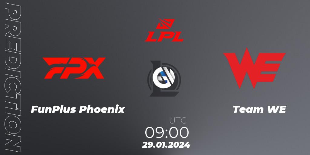 Pronóstico FunPlus Phoenix - Team WE. 29.01.2024 at 09:00, LoL, LPL Spring 2024 - Group Stage