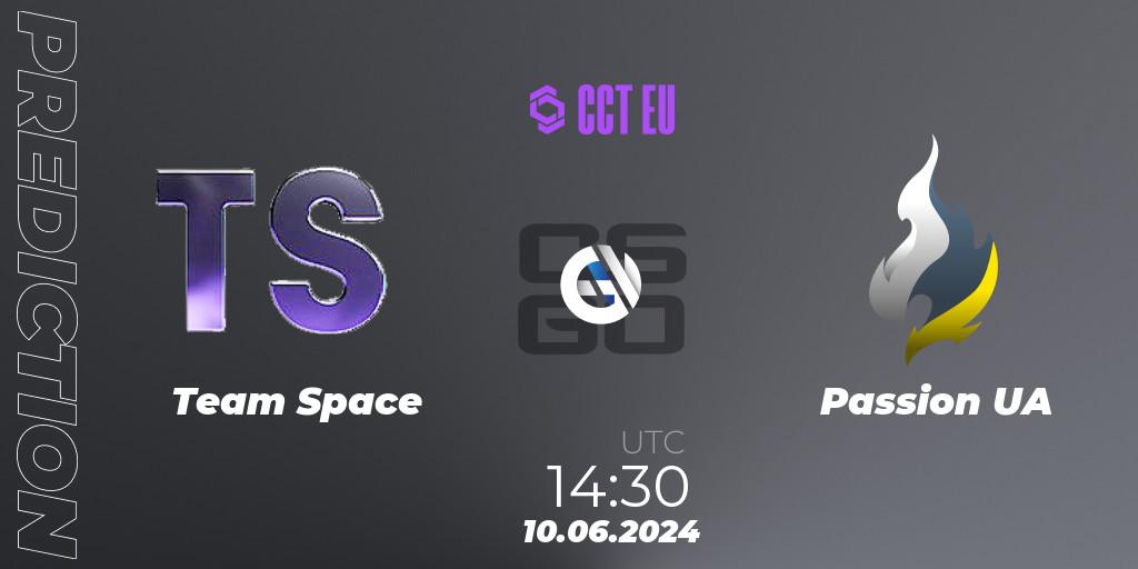 Pronóstico Team Space - Passion UA. 10.06.2024 at 14:30, Counter-Strike (CS2), CCT Season 2 Europe Series 5
