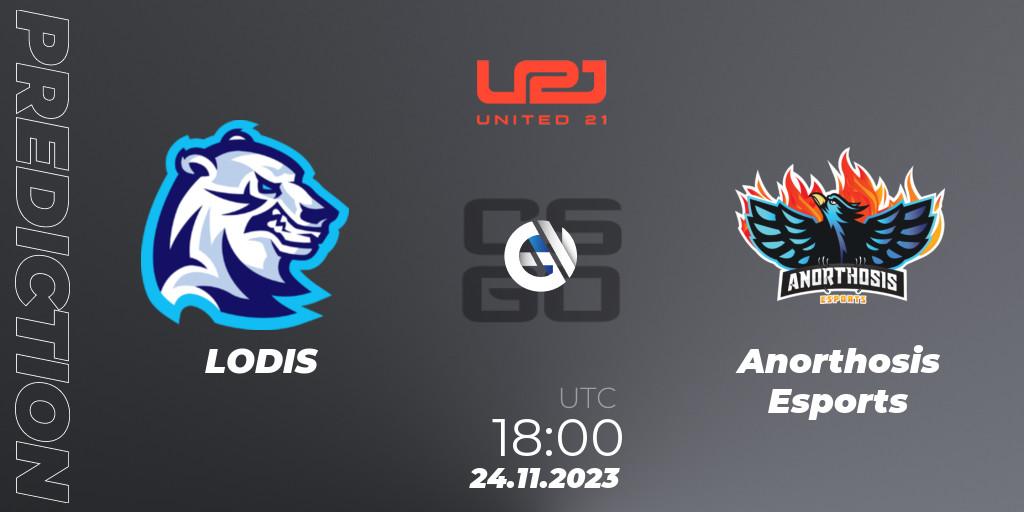 Pronóstico LODIS - Anorthosis Esports. 24.11.23, CS2 (CS:GO), United21 Season 8: Division 2