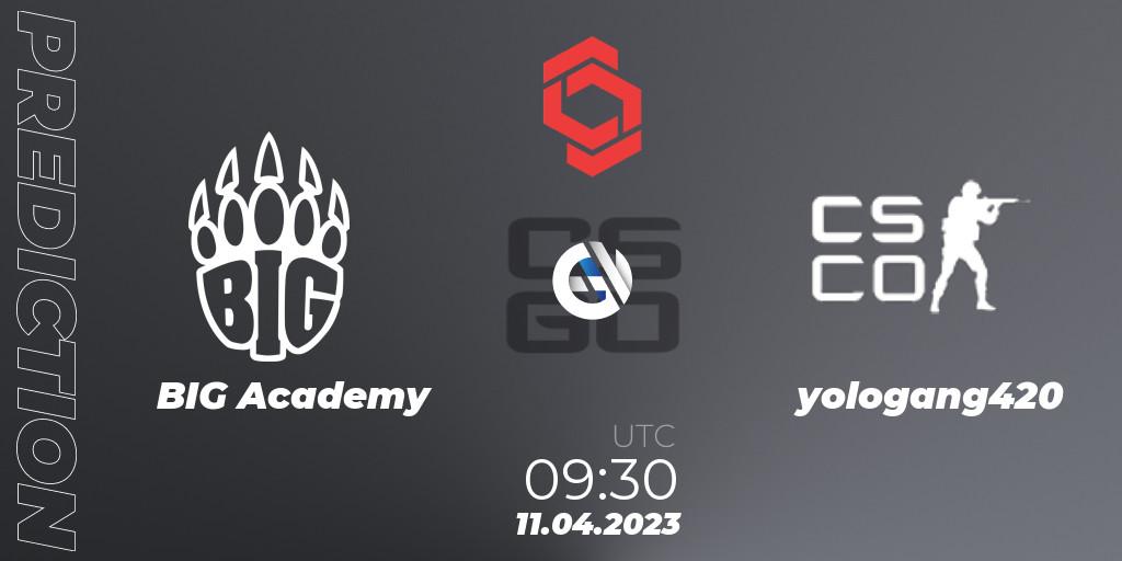 Pronóstico BIG Academy - yologang420. 11.04.2023 at 09:30, Counter-Strike (CS2), CCT Central Europe Series #6: Closed Qualifier