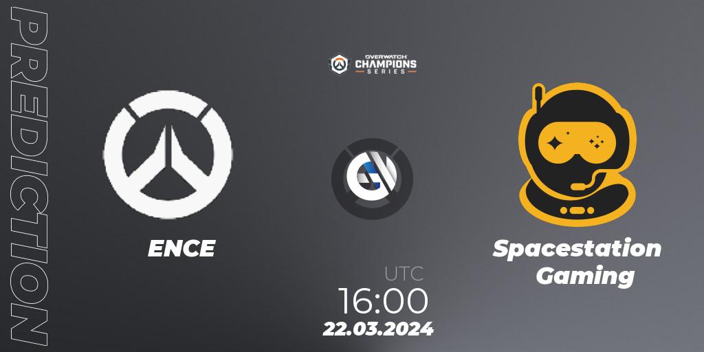 Pronóstico ENCE eSports - Spacestation Gaming. 22.03.2024 at 16:00, Overwatch, Overwatch Champions Series 2024 - EMEA Stage 1 Main Event