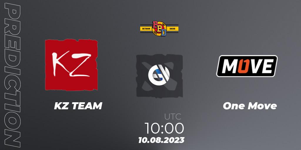Pronóstico KZ TEAM - One Move. 10.08.2023 at 10:06, Dota 2, BetBoom Dacha - Online Stage